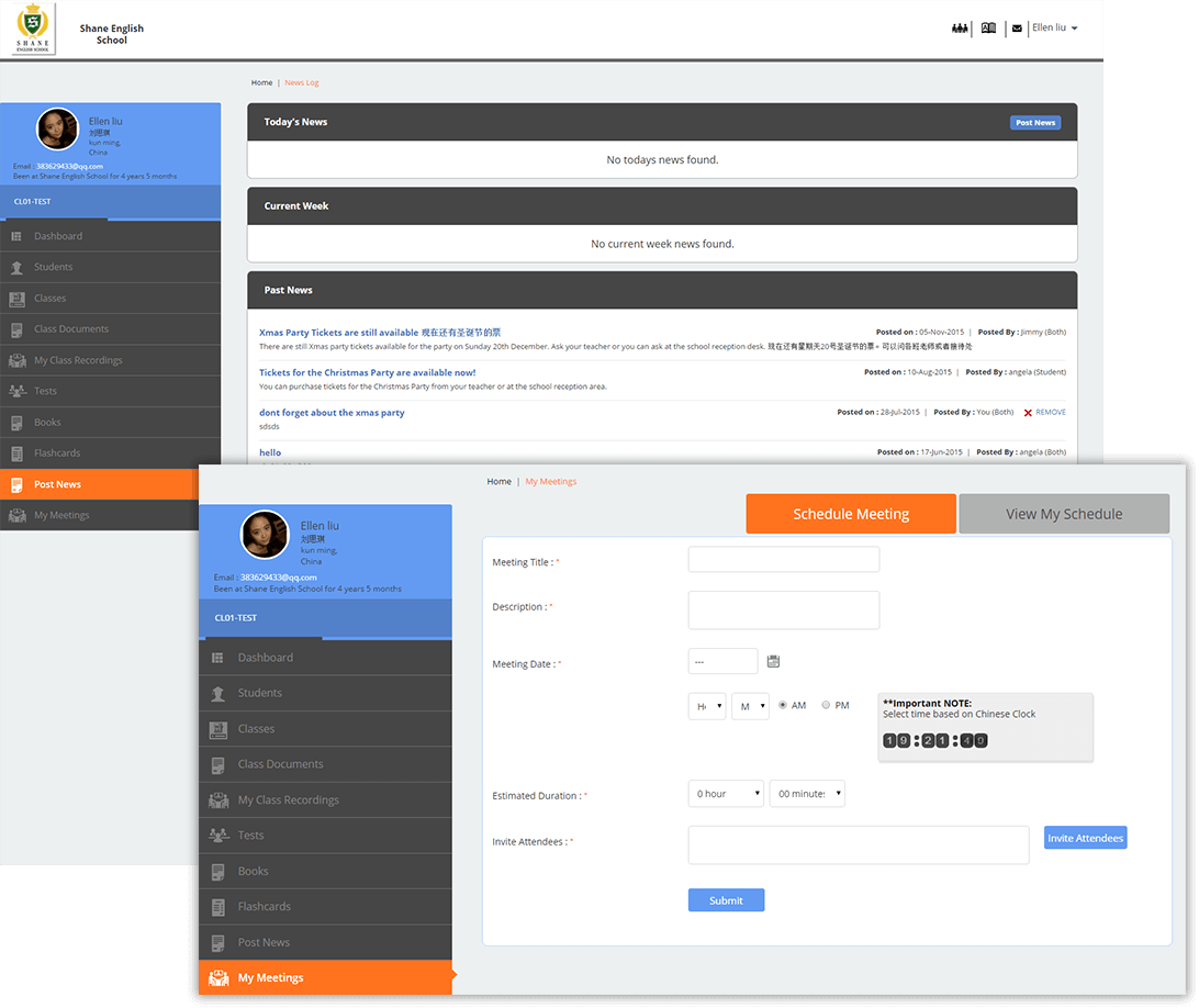 virtual classroom project in php